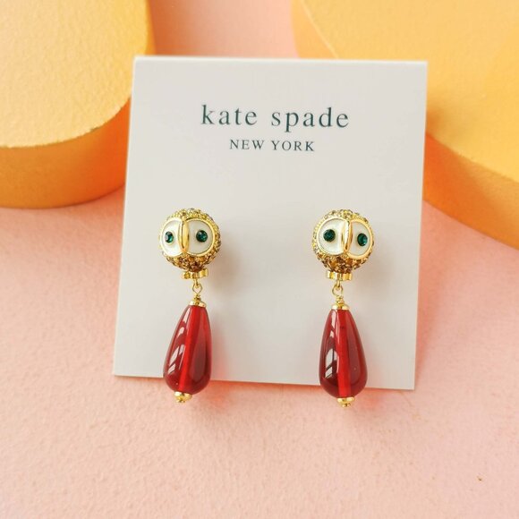 Kate Spade - Night Bird Multicolor Gold Earrings - NEW - Picture 1 of 3